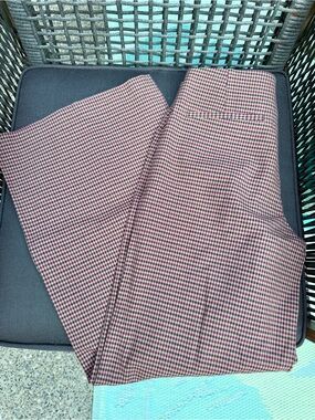 Pixie Wide Leg Pants Checkered Gingham Purple Print